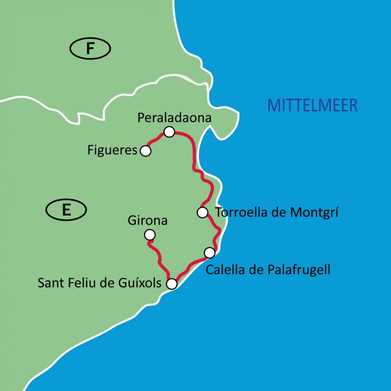 Karte Costa Brava