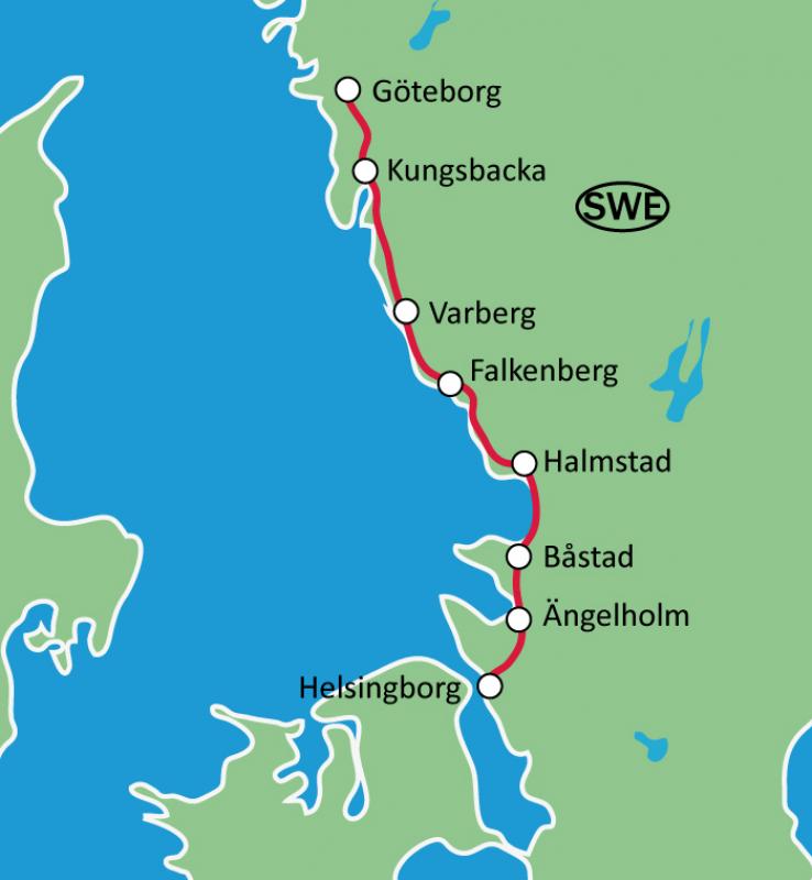 Tourkarte Schwedens Westkste